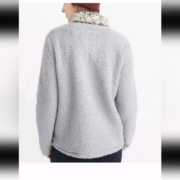 Abercrombie & Fitch Womens Gray And Lilac 1/4 Zip Sherpa Sweater S - Picture 13 of 13